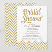 Glittery Chevron | Bridal Shower-uitnodiging Kaart (Voorkant / Achterkant)