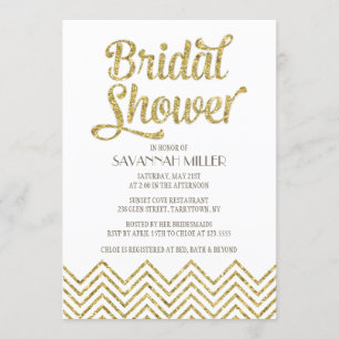 Glittery Chevron   Bridal Shower-uitnodiging Kaart