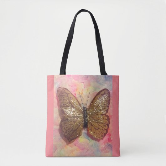 "Glittery Chic Butterfly Tote Bag (Voorkant)