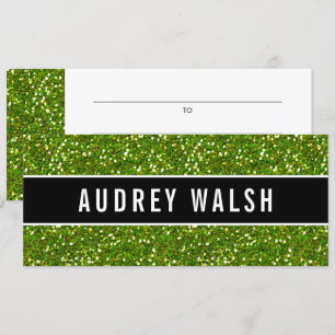Glittery Chic Green Sequin Black Cadeaubon Kaart