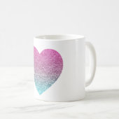 Glittery Colorful Heart Koffiemok (Voorkant rechts)