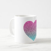 Glittery Colorful Heart Koffiemok (Voorkant links)