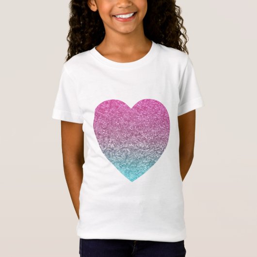 Glittery Colorful Heart T-shirt (Voorkant)