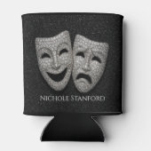 Glittery Comedy & Tragedy Drama Mask Blikjeskoeler (Achterkant)