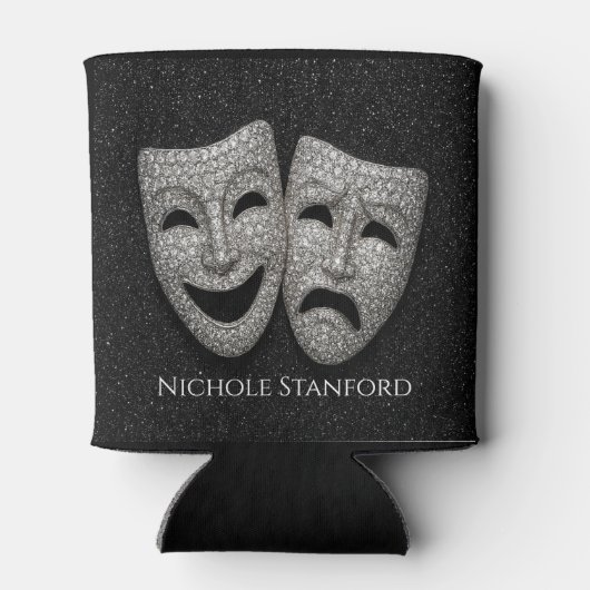 Glittery Comedy & Tragedy Drama Mask Blikjeskoeler (Achterkant)