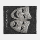 Glittery Comedy & Tragedy Drama Mask Fleece Deken (Voorkant (Horizontaal))