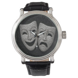 Glittery Comedy & Tragedy Drama Mask Horloge