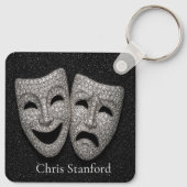 Glittery Comedy & Tragedy Drama Mask Sleutelhanger (Achterkant)