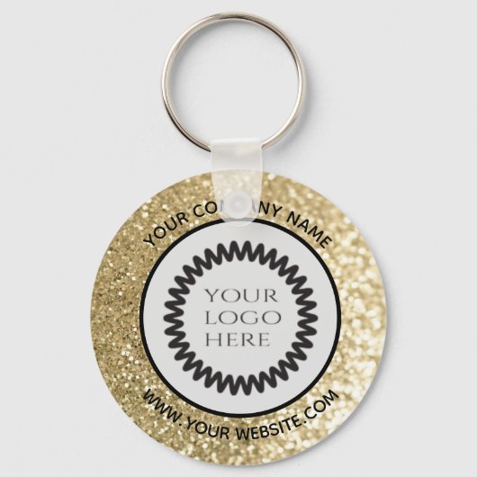 Glittery Custom Company logo Sleutelhanger (Voorkant)