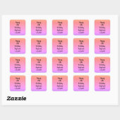 Glittery Custom Happy Birthday Name Roos Gold Pink Vierkante Sticker (Vel)