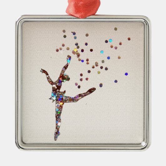 Glittery Dancer Metalen Ornament (Voorkant)