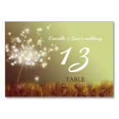Glittery Dandelion Boho Wedding Table Numbers Kaart (Achterkant)