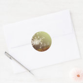 Glittery Dandelion Wedding Favor Ronde Sticker (Envelop)