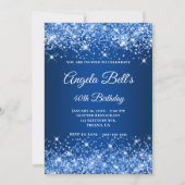 Glittery Deep Blue Ombre Fancy Monogram Kaart (Voorkant)