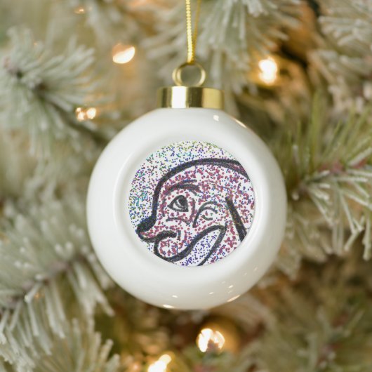 Glittery Doggie Ceramic Ball Ornament (Boom)