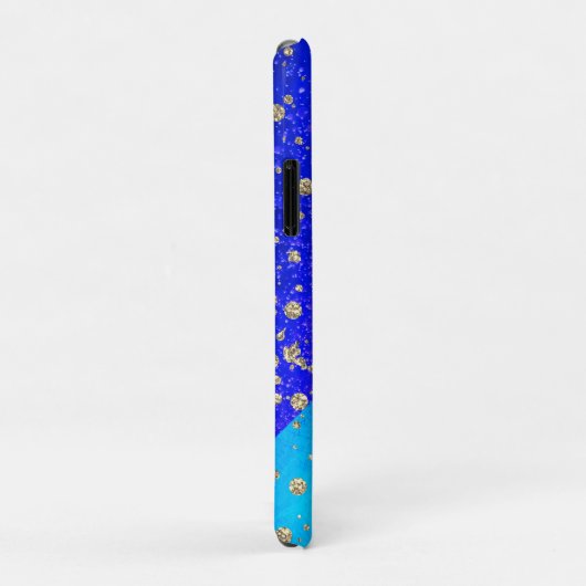 Glittery Dreamweaver Blue Monogram Case-Mate iPhone Case (Achterkant/rechts)