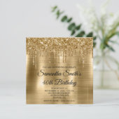 Glittery Drips Gold Foil 40ste verjaardag Kaart (Staand voorkant)