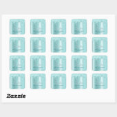 Glittery Drips Light Turquoise Ombre Drop Shadow Vierkante Sticker (Vel)