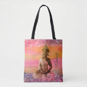 Glittery Dromerige Pastels Zen Buddah Namaste Tote Bag (Voorkant)
