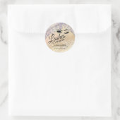 Glittery druppelaar wink-welder ronde sticker (Tas)