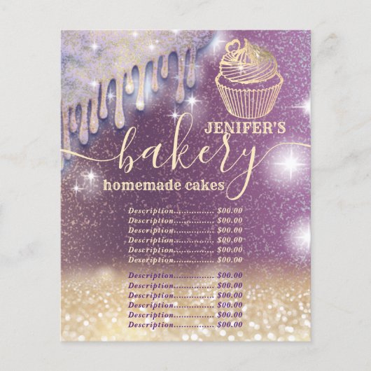 Glittery druppels cupcake-chef-banketbakkerij (Voorkant)