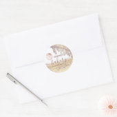 Glittery druppels cupcake-chef-banketbakkerij ronde sticker (Envelop)