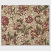 Glittery Earthtone Floral Tapestry Cadeaupapier (Vlak)