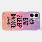 Glittery Eat, Sleep, Dance hoesje (Achterkant (horizontaal))