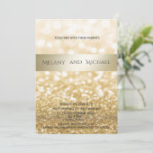 Glittery Elegant modern gouden streep Kaart (Staand voorkant)