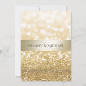 Glittery Elegant modern gouden streep Kaart (Achterkant)