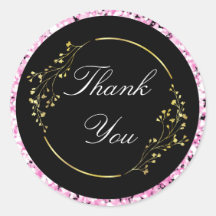 Glittery en Golden Bedankt Sticker Elegant