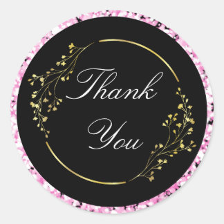 Glittery en Golden Bedankt Sticker Elegant