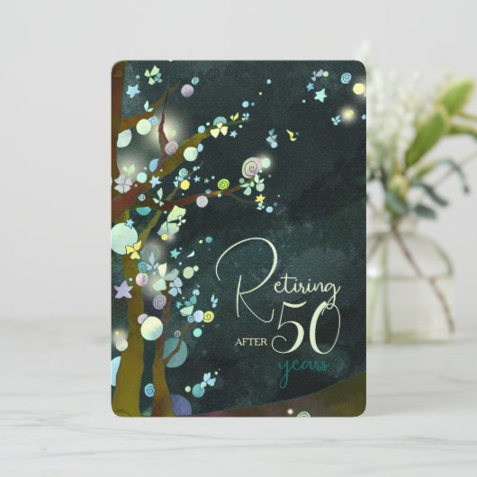 Glittery Evening Retirement Celebration Kaart (Staand voorkant)