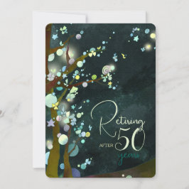 Glittery Evening Retirement Celebration Kaart