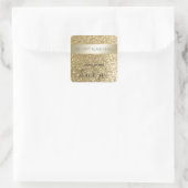 Glittery fancy chic modern gouden streep Bedankt Vierkante Sticker (Tas)