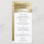 Glittery fancy elegant modern gouden streep menu (Voorkant / Achterkant)