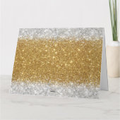 Glittery Faux Gold en Silver Glitter Verjaardag Kaart (Achterkant)