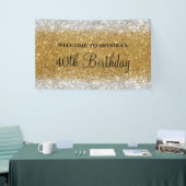 Glittery Faux Gold Zilver 40ste Verjaardag Welkom Spandoek (Beurs)