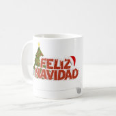 Glittery Feliz Navidad met kerstboom Koffiemok (Voorkant links)