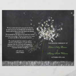 Glittery Floral Chalkboard Wedding Bifold Programm