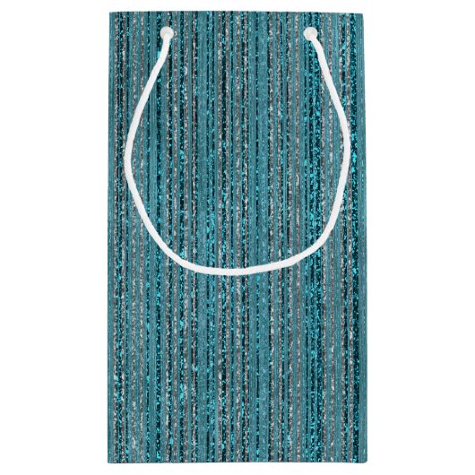 Glittery Gestreepte Gift Bag Klein Cadeauzakje (Achterkant)