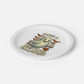 Glittery Ghost - Een vrolijke Halloween Papieren Bordje (Gekanteld)