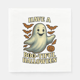 Glittery Ghost - Een vrolijke Halloween Servet