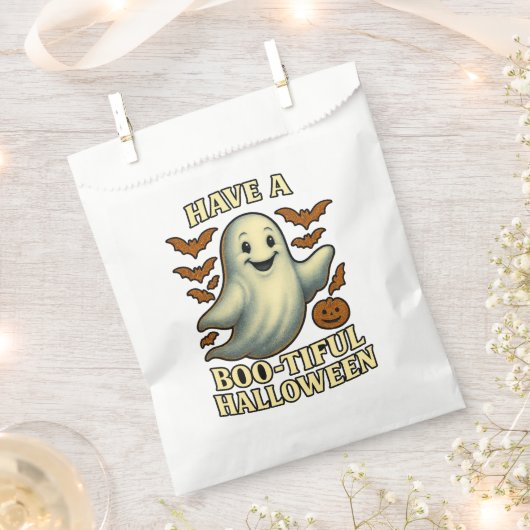 Glittery Ghost "Hebben een Boo-tiful Halloween" Pa Bedankzakje (Geknipt)