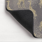 Glittery Giraffe op Glossy Grey Muismat (Hoek)