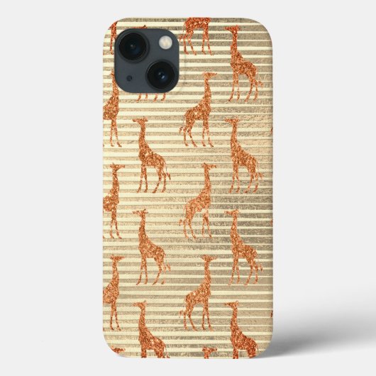 Glittery Giraffe op Gold Foil Case-Mate iPhone Case (Achterkant)