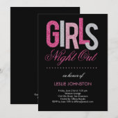 Glittery Girls Night Out / Bachelorette Party Kaart (Voorkant / Achterkant)