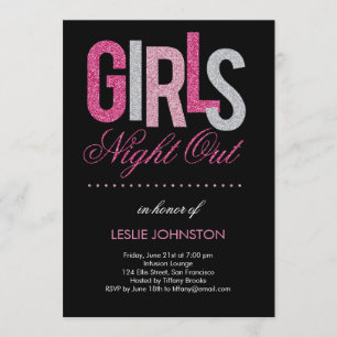 Glittery Girls Night Out / Bachelorette Party Kaart