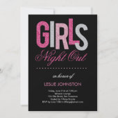 Glittery Girls Night Out Bachelorette Party Uitnod Feestdagenkaart (Voorkant)