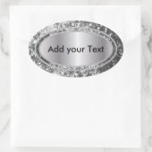 Glittery Glam Silver Sparkles Ovale Sticker (Tas)